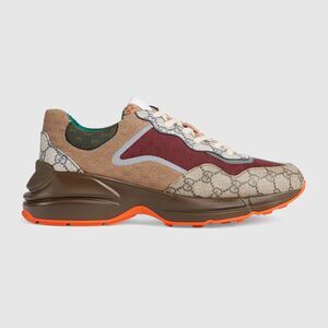 Gucci Men's Rhyton GG Multicolor Canvas Low Top Sneakers - Size 7 $890